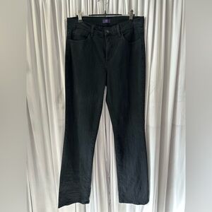 NYDJ Stretch Lift & Tuck Details Straight Leg Black Jeans Size 10